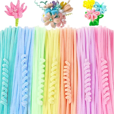 Produktbild von 100 Stš¹ck Pfeifenreiniger Chenilledraht 30CM Biegeplš¹sch Kunst Pfeifenputzer Bunt Bastelset Bendable DIY Twist Stick Biegeplš¹sch Bunt zum Basteln fš¹r Zum Basteln und Dekorieren(Macaron-Farbe)