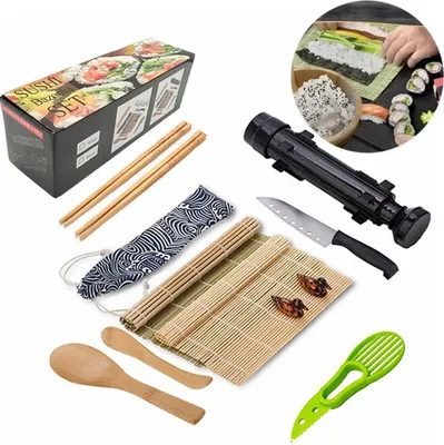 Produktbild von STILVORA Sonstige Küchenhelfer, Sushi Maker Set, Sushi Maker Komplettset, Sushi Rollenhilfe, Sushi Set für Zuhause Schwarz, Einfaches Sushi-Machen