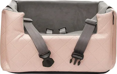 Produktbild von BoutiqueZOO Hundesitz Auto M 47x40x25 cm | Rosa Metallic | r Katzensitz | Kunstleder | Mit Kissen & Leinen