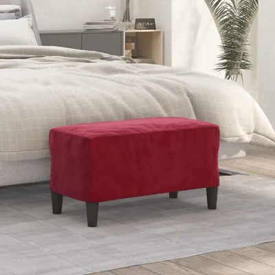 Produktbild von "2026 Promotion" Sitzbank für Garten, Holzbank Weinrot 70x35x41 cm Samt - Gartenbänke CC21126