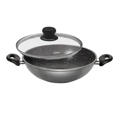 Produktbild von Stoneline WX-16604 Wokpfanne, 28 cm max. Durchmesser, Aluminium, Induktionsherd-geeignet, Antihaftbeschichtung, inkl. Deckel