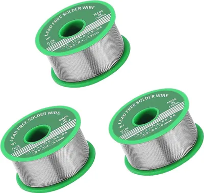 Produktbild von 3 stücke Lötzinn 1,0 mm, bleifreies Lötzinn mit Kolophoniumkern 20 g, geeignet für die Reparatur elektronischer und elektrischer