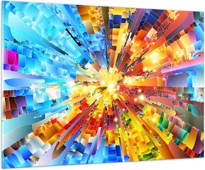 Produktbild von Bilder auf glas - Abstraktion modern - 100x70cm - Glasbilder - Wandbilder - Kunstdruck - zum Aufhängen bereit - Wanddekoration aus Glas - Glas Bilder - Wandbild auf Glas - Einteilig - GAA100x70-3982