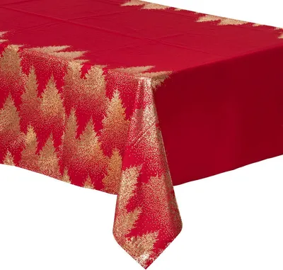 Produktbild von Weihnachtstischdecke "colorama de noël" motiv tannenbäume 140x360cm - Atmosphera créateur
