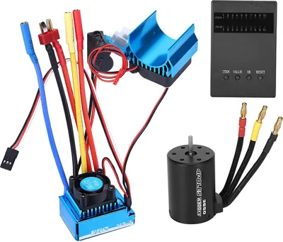 Zdjęcie produktu dla 3650 Silnik 4300KVBRUSHLESS ESC -Radiator -Karta programowa do samochodu 1/10 RC (80A)