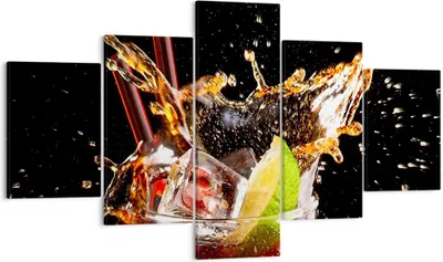 Produktbild von Bild auf Leinwand - Leinwandbild - Trinken saft cocktail nachtisch - 125x70cm - Wand Bild - Wanddeko - Leinwanddruck - Bilder - Kunstdruck - Leinwand bilder - Wandkunst - EA125x70-2223