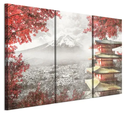 Immagine prodotto di LUMASOUL Quadri su tela con motivi naturale, Quadri con paesaggio giapponese, 90 x 60 cm