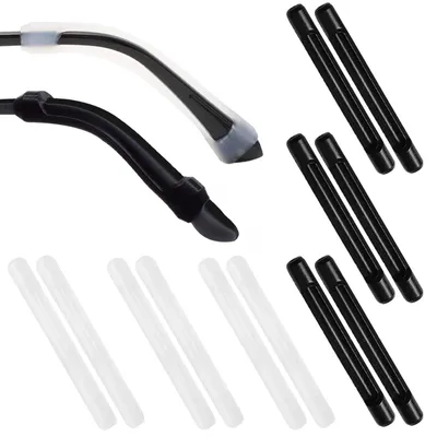 Productafbeelding van Antislip brillenpootjes - Set van 6 paar - Zwart en wit