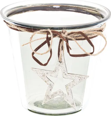 Produktbild von Hill Interiors - Kerzenhalter "Smoked Midnight", weihnachtliches Design HI4738 (12 cm x 13 cm x 13 cm) (Transparent)
