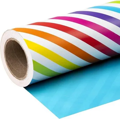 Zdjęcie produktu dla Kolorowa folia w tęczowe wzory, 43 cm x 10 m, na urodziny