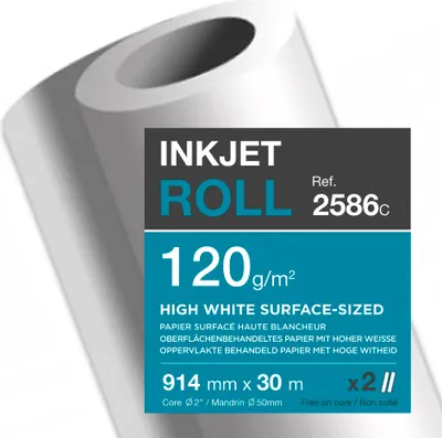 Produktbild von Clairefontaine Plotterrolle 2586C 120g 914mmx30m 2St.