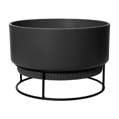 Produktbild von Moderne Elho B. for Studio Pflanzschale 30 cm in Living Black. Ideal für Zimmerpflanzen, wasserdicht & stilvoll.
