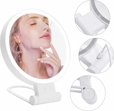 Immagine prodotto di INF Specchio Trucco LED con Ingrandimento 10x - Doppio Lato Illuminato