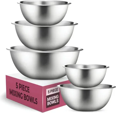 Produktbild von Rührschüsseln aus Edelstahl, Set, groß, mittel, klein