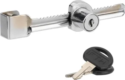 Image de Serrure pour vitrine à porte coulissante, nickelée, 2 clés - THIRARD