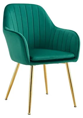 Produktbild von Kondela Esszimmerstuhl Adlam New - smaragdgrün (Velvet) / gold