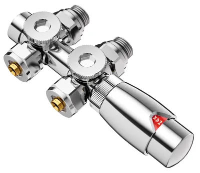 Immagine prodotto di Omgoods - Set multiblocco per radiatori con termostato - Raccordo e valvola per radiatore
