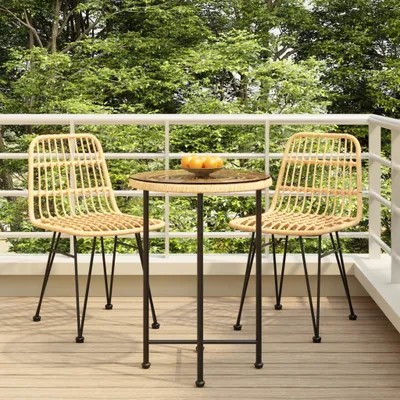 Produktbild von 3-tlg. Garten-Essgruppe Poly Rattan , Gartenmöbel-Sets Design 2024