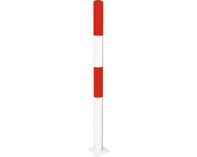 Produktbild von Absperrpfosten Stahl weiß/rot 1000 mm
