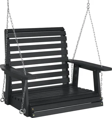 Produktbild von vidaXL Garten-Hängestuhl mit Metallketten Schwarz Massivholz Tanne