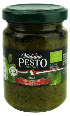 PESTO ZIELONE Z BAZYLII BIO 140 g - VITALIANA