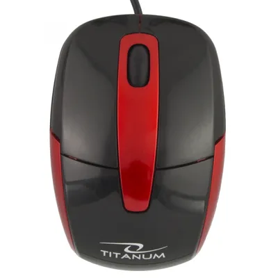 Produktbild von Esperanza TM108K, rechts, Optisch, USB Typ-A, 1000 DPI, Schwarz, Rot