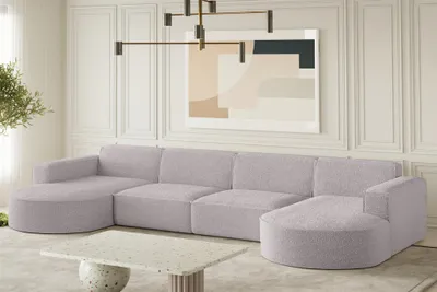Produktbild von Wohnlandschaft U-Form Sofa PALMA XL in Stoff Ascot Rose