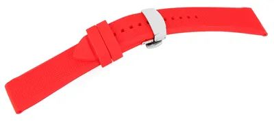 Produktbild von Silikon-Uhrenarmband, rot, Butterfly-Faltschließe, 18 mm - 22 mm
