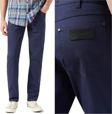 Image de Pantalon chino pour homme Wrangler Greensboro, bleu marine foncé, 112350802 W15Q018200