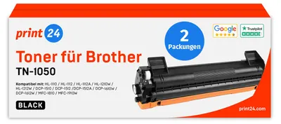 Immagine prodotto di NUOVO: print24 Toner per Brother TN1050, compatibile con Brother DCP 1510, HL 1110, MFC 1810 e altri, 2 pezzi