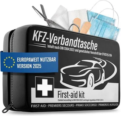 Productafbeelding van Eerstehulpkit voor auto, zwarte tas, conform DIN 13164