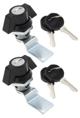 Produktbild von Zylinderschloss-Set, 2 Stück - Zinklegierung - Tastaturschloss - Schlüssel - 48,5 mm x 12 mm - Einfache Installation - Langlebig und rostbeständig