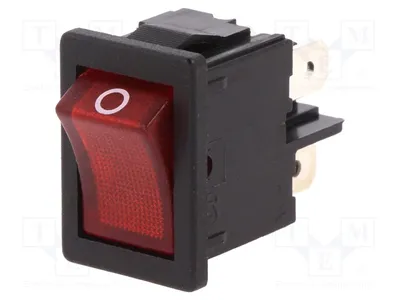 Zdjęcie produktu dla 1 sztuka, IP40, zakres temperatur -20÷85°C, 1855.1102, Wippsc, czerwony, 100 mΩ, Pozycja: 2, 4A/250VAC, wyłącznik: OFF-ON