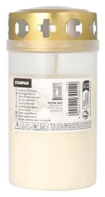Produktbild von Grablicht mit Golddeckel Ø 6,4 cm · 12,5 cm transparente Hülle