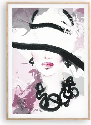 Produktbild von Gerahmtes Poster - Rahmen in heller Eiche - Frau Abstraktion - 70x100 cm - Wand Bild - Wanddeko - Wandbilder - Wandposter - Bilderrahmen - Bilder - Kunstdruck - Wandbild - P2NPA70x100-3690