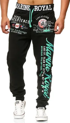 Produktbild von Herren Jogginghose | Freizeithose | Marine 512  Schwarz/Mint XL