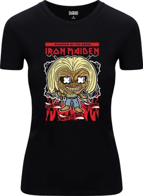 Immagine prodotto di Diarbo t-shirt da donna con stampa amante della musica Iron Maiden poster nero taglia L