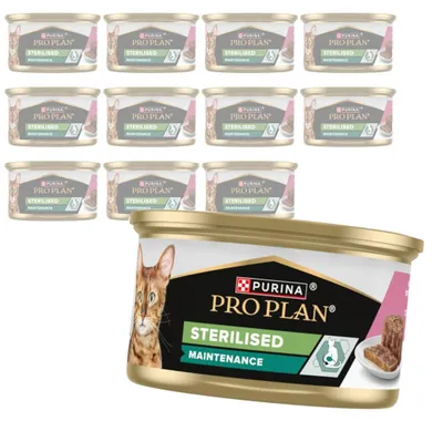 Produktbild von Purina Pro Plan Adult Maintenance Sterilisiertes 12x85g Nassfutter für Katzen, Feuchte Pastete mit Lachs und Thunfisch