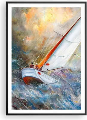 Produktbild von Gerahmtes Poster - Schwarzer Rahmen - Segelboot Bild Regatta - 70x100 cm - Wand Bild - Wanddeko - Wandbilder - Wandposter - Bilderrahmen - Bilder - Kunstdruck - Wandbild - P2BPA70x100-4134