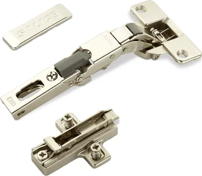 Produktbild von 2 x Salice Universalscharniere 110° Bohrbild T52 Push Open mit Negativfeder für abgerundete, überfälzte und profilierte Türen mit Kreuz-Montageplatte Höhe 6 mm Exzenterverstellung