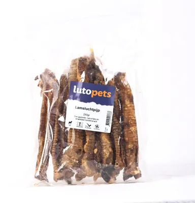 Productafbeelding van Lutopets Lammetjesdarm – 250 gram – Kauwspeeltje voor honden