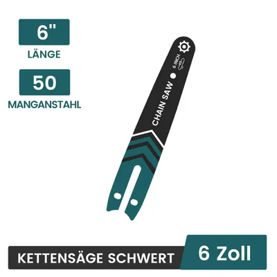 Produktbild von 6 Zoll Ersatzführungsschiene für Akku Mini Kettensäge 1 Stück 1 Viertel Zoll Teilung 1,1 mm Nutbreite kompatibel