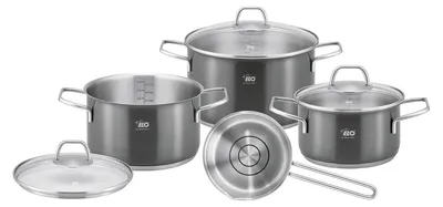 Produktbild von ELO Twice Select Topfset Edelstahl Öl-Dosiersystem Induktion schwarz 4-teilig