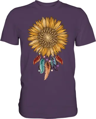 Produktbild von Dreamcatcher Sonnenblumen T-Shirt Garten Traumfänger Motiv Gärtner Geschenk – Urban Purple / XL