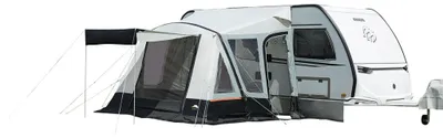 Produktbild von DWT Wohnwagen Luft-Vorzelt Fortuna Air 300x280 cm (BxT) - leichtes Reisezelt inkl. Abspannmaterial - Luftpumpe und Tragetasche