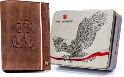 Obrázok produktu pre Peterson Pánska kožená peňaženka Frothy hnedá One size