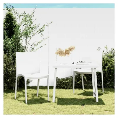 Produktbild von Gartenstühle 2 Stück, weiß, 50 x 46 x 80 cm, Polypropylen