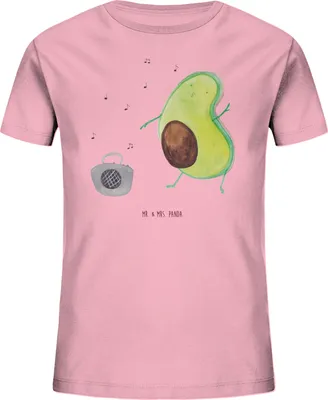 Produktbild von Mr. & Mrs. Panda Kleinkinder T-Shirt Avocado Tanzen 9-11 Jahre (134/146) - Baumwolle Pink - Geschenk, Teenager, Singen, Party, Kindershirt, Jungen, Feier, Kinder, Musik