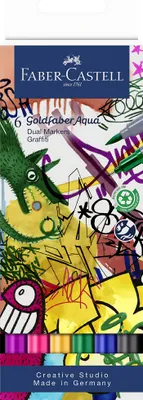 Obrázek produktu pro Faber-Castell 164525 FABER-CASTELL akvarelový fix GOLDFABER, balení 6 ks Graffiti