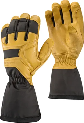 Skihandschuhe "Crew Gloves" von Black Diamond in Gelb und Schwarz; mit verstärkten Handflächen und elastischem Bündchen.